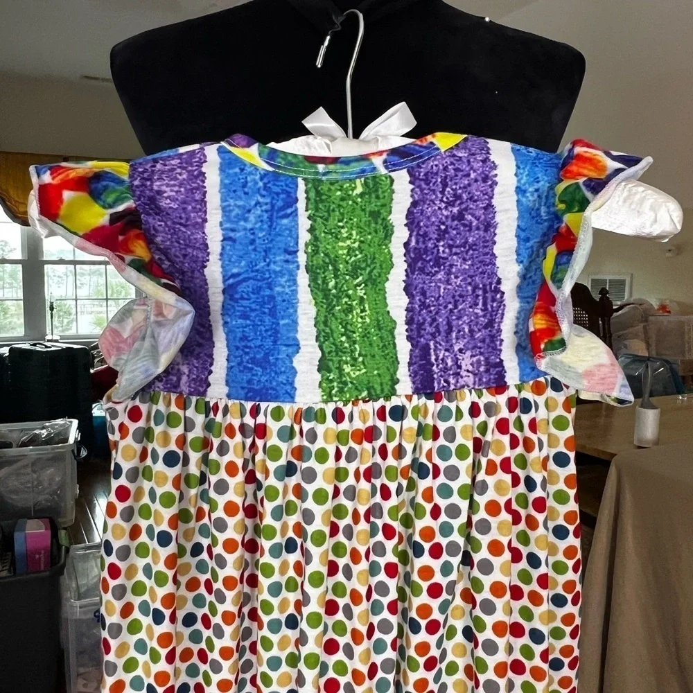 GIRLS DRESS SIZE 4-5T WITH MONOGRAMMED INITIAL “A”
